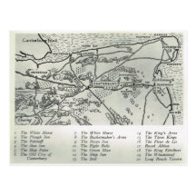 Inns of Kent, Inns near Canterbury Map Postcards