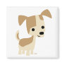 Inquisitive little dog cartoon magnet