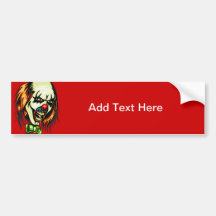 Insane Evil Clown Bumper Sticker