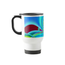Inside II · Fractal Art · Aqua & Red Mug