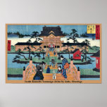 Inside Kameido Tenmangu shrine by Ando, Hiroshige Print
