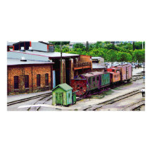 Inside the Train Yard Customised Photo Card