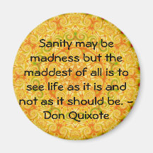Inspirational Don Quixote quote Magnet