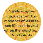 Inspirational Don Quixote quote stickers