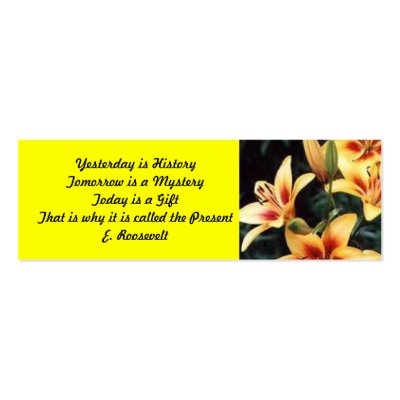 Inspirational Lily Bookmark Business Card Templates by joanspouse