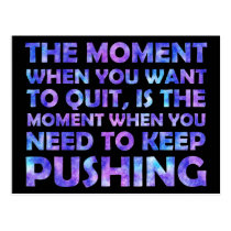 Inspirational Saying Galaxy Watercolor Overlay Postcard