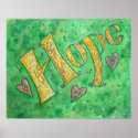 Inspirational Word "Hope" Poster posters