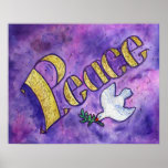 Inspirational Word "Peace" Poster posters