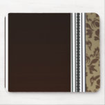 Inspiring Brown Damask Pattern Mousemat