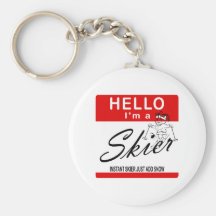 Instant Skier Just Add Snow Keychains