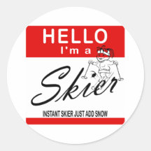 Instant Skier Just Add Snow Sticker