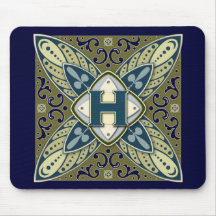 Intaglio Letter H Mouse Pads