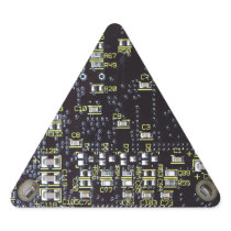 Integrated Circuit Board Gift Tag Triangle Sticker