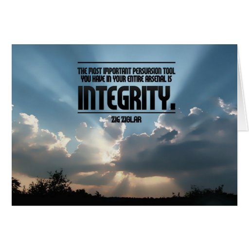 Integrity Inspirational Greeting Note Card Zazzle