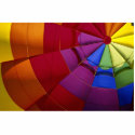 Interior design of inflated hot air balloon photo sculpture