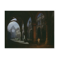 Interior of an Abbey in Ruins, 1848 Postcard