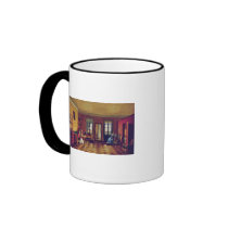Interior of an attic coffee mugs
