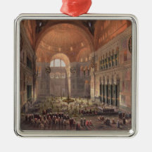 Interior of Haghia Sophia, Constantinople, pub. 18 Christmas Tree Ornament