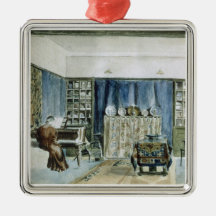 Interior of Kelmscott Manor (w/c on paper) Christmas Ornament