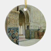 Interior of the Alhambra, Granada (w/c) Christmas Ornament