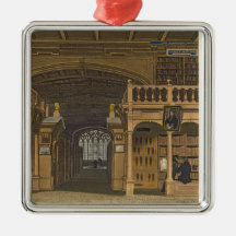 Interior of the Bodleian Library, illustration fro Christmas Ornaments