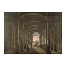 Interior of the Gare Saint-Lazare Stretched Canvas Print