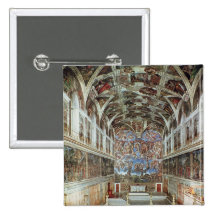 Interior view of the Sistine Chapel Button