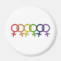 Interlocked Female Rainbow Refrigerator Magnets