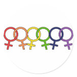Interlocked Female Rainbow stickers