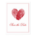 Interlocking Fingerprints Save the Date Postcard