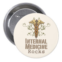 Internal Medicine Rocks Caduceus Button