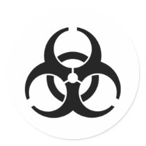 International Biohazard Warning Symbol Round Stickers