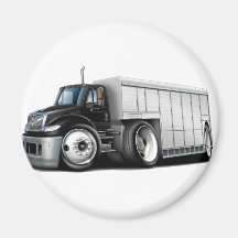 International Black-White Delivery Truck Magnets