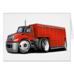 International Red Delivery Truck Card