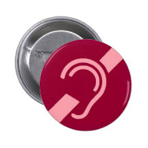 International Symbol for Deaf, Pink on Red