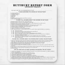 Internet Butthurt report form Mousepad