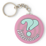Interrobang Pop Art Key Chain -  Pink keychains