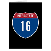 Interstate 16 greeting cards