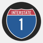 Interstate 1 round sticker