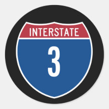 Interstate 3 round stickers