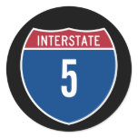 Interstate 5 round stickers