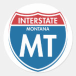Interstate Montana MT Round Stickers