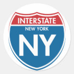 Interstate New York NY Round Stickers