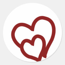 Intertwined Hearts Round Stickers