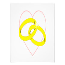 Intertwined Wedding Rings & Heart Art Photo