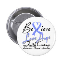 Intestinal Cancer Believe Heart Collage Pinback Button