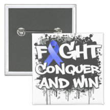 Intestinal Cancer Fight Conquer and Win Button