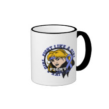 Intestinal Cancer Fight Like A Girl Attitude Coffee Mugs