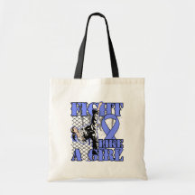 Intestinal Cancer Fight Like A Girl Kick.png Tote Bags