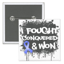 Intestinal Cancer I Fought Conquered Won Pinback Buttons